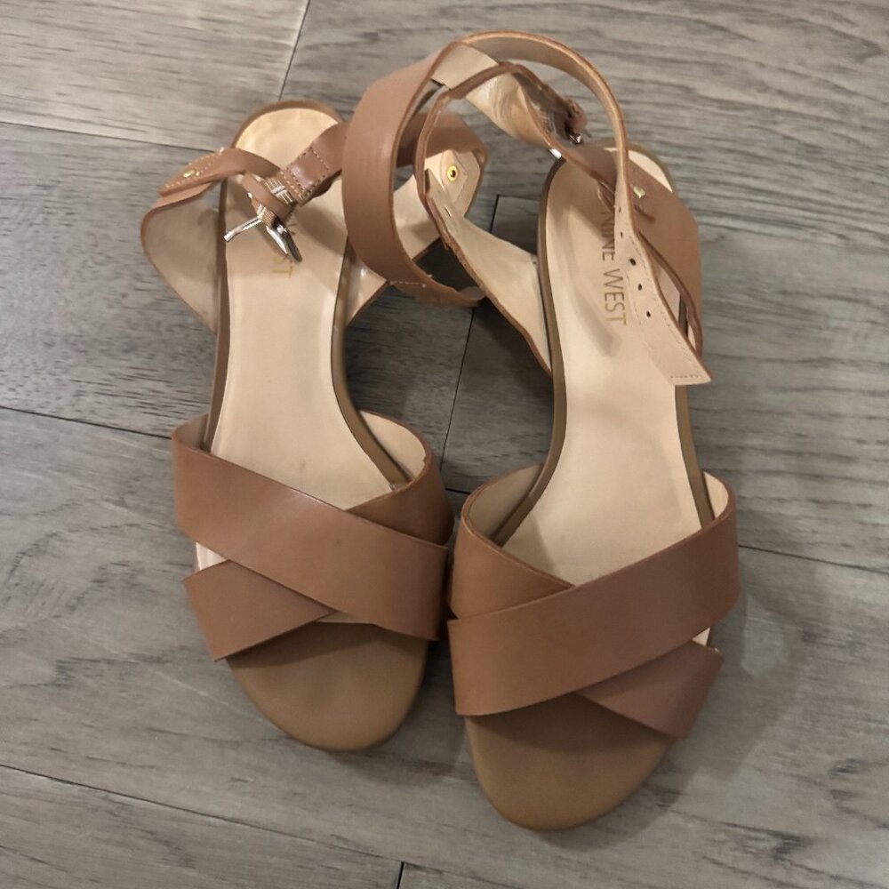 Nine West Tan Strappy Sandals Size 7